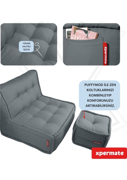 Zen Sırtlı Minder Koltuk Iskandinav Tarzı Yer Koltuğu Sırtlıklı Oturma Minderi 80x60 Antrasit modelleri
