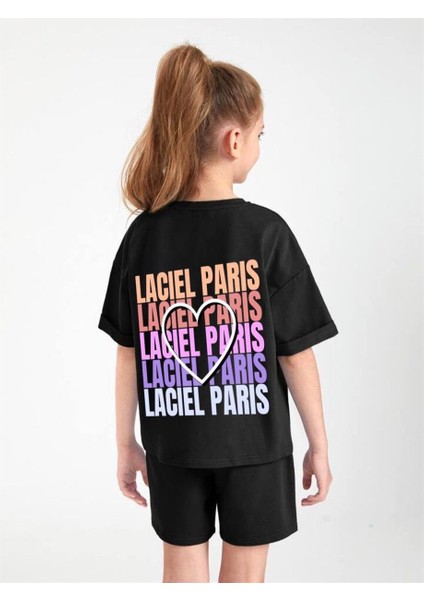 Kız Çocuk Sırt Detaylı Alt-Üst Takım Siyah