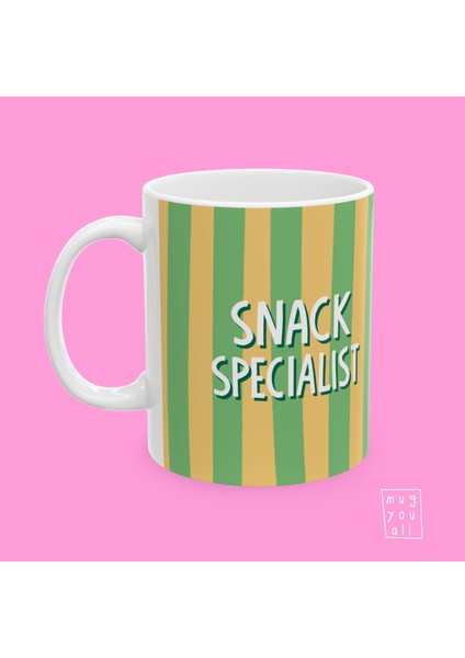 Snack Specialist Yazılı Eğlence ve Mizah Temalı Porselen Hediyelik Kahve Kupası