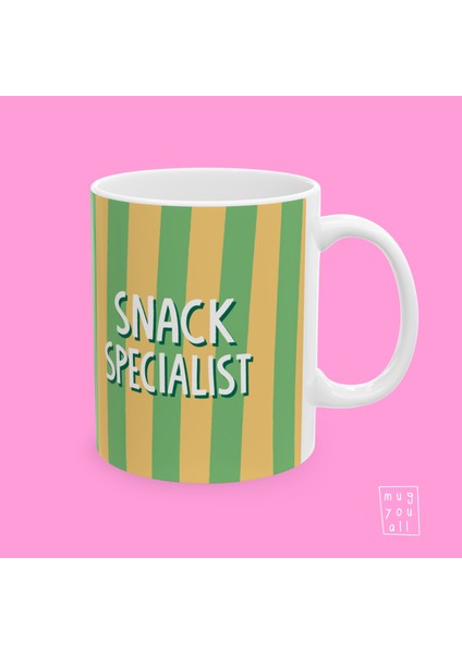 Snack Specialist Yazılı Eğlence ve Mizah Temalı Porselen Hediyelik Kahve Kupası fiyatları