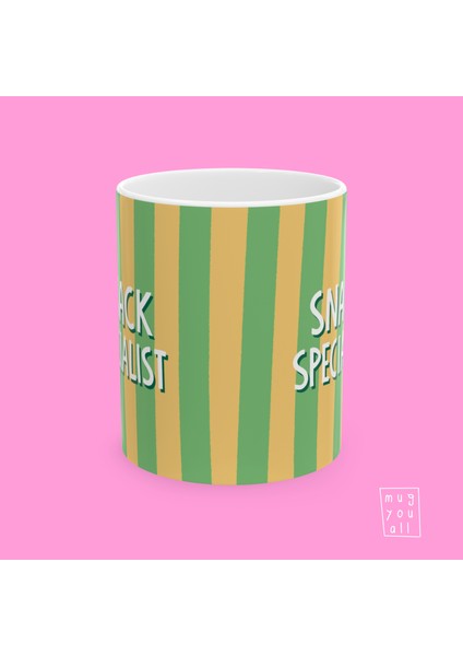 Snack Specialist Yazılı Eğlence ve Mizah Temalı Porselen Hediyelik Kahve Kupası modelleri