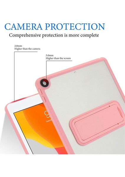 Apple iPad 8. Nesil (2020) 10.2 Uyumlu Yatay Stand Olabilen Antishock Köşe ve Kamera Korumalı Arka Yüzeyi Mat Threxi Kılıf A2270 A2428 A2429 A2430
