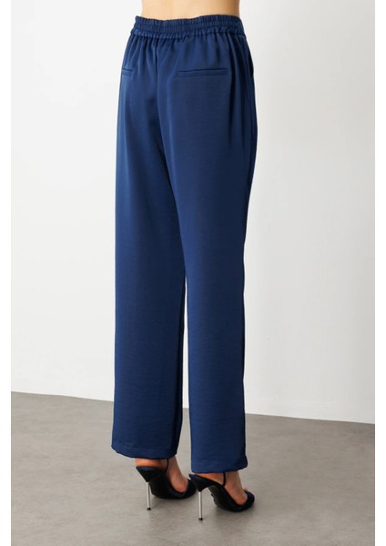 Tek Pile Bol Paça Pantolon Lacivert 04266