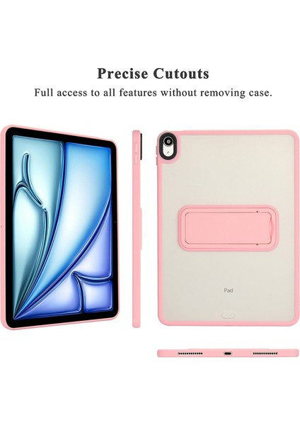 Apple iPad Air 11 Inc M2 (2024) Uyumlu Yatay Stand Olabilen Antishock Köşe ve Kamera Korumalı Arka Yüzeyi Mat Threxi Kılıf A2902 A2903