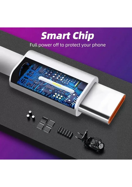 Xiaomi,Poco Uyumlu Turbo Type C Şarj Kablosu 67w/120W 6A Tüm Redmi Serisi Salise Göstergeli fırsatları