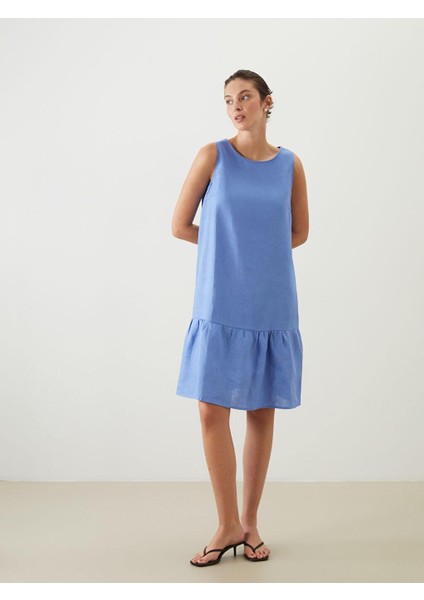 Bisiklet Yaka Keten Elbise (S5) fiyatları