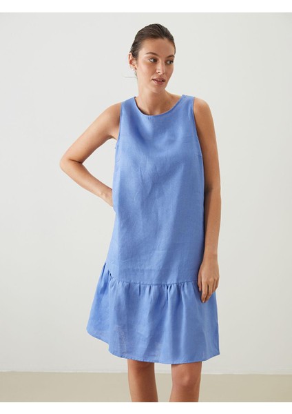 Bisiklet Yaka Keten Elbise (S5) modelleri