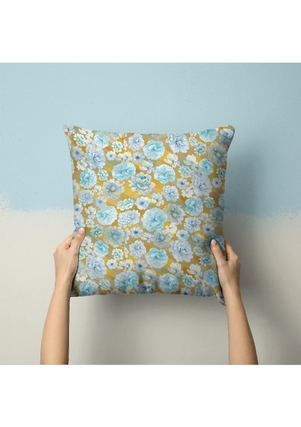 Çiçek Desenli Dijital Baskılı Şifon Saten Kumaş / En 1,50 cm - Elbise , Perde ve Kırlent