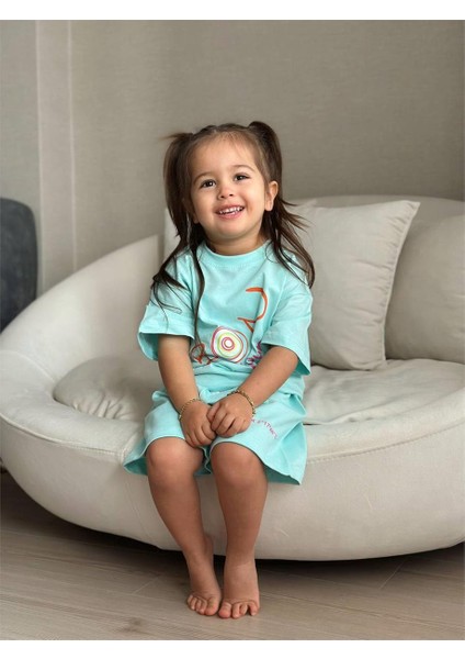 Kız Çocuk Bonjour Baskılı Alt-Üst Takım Mavi fiyatları