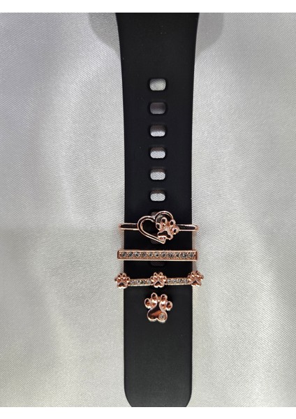 Apple Watch Uyumlu Kalp ve Pati Detaylı 4’lü Charm Akıllı Saat Kordon Aksesuarı fiyatları