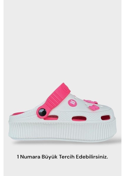 Yüksek Comfort Taban Kadın Sandalet Krem-Pembe