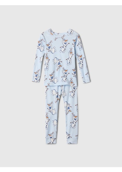 Bebek Mavi %100 Pamuk Disney Frozen Desenli Pijama Takımı