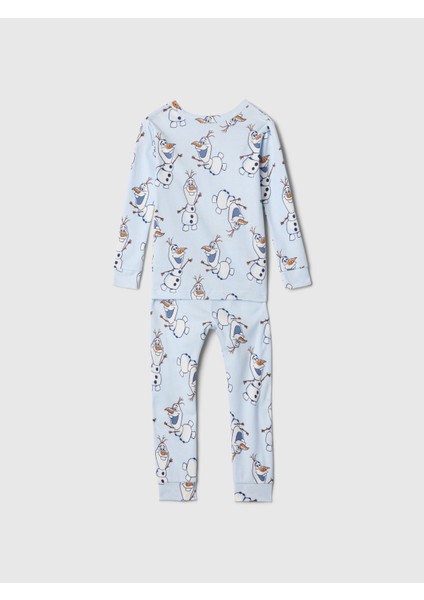 Bebek Mavi %100 Pamuk Disney Frozen Desenli Pijama Takımı