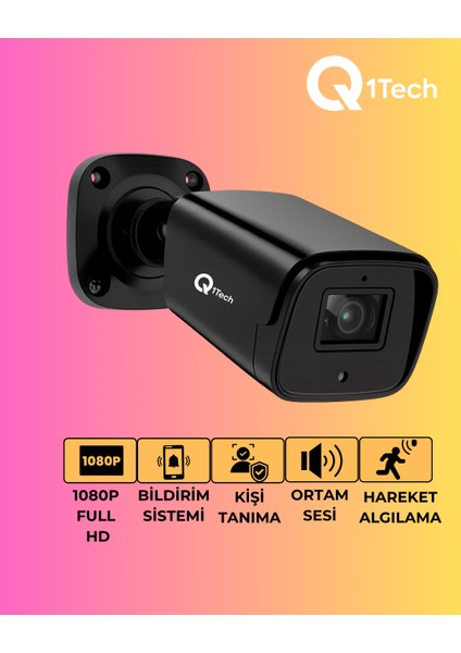 8'li 5mp Kamera Seti + Ahd 1080P Hd + Renkli Gece Görüş + Sesli + Hareket Algılama fiyatları
