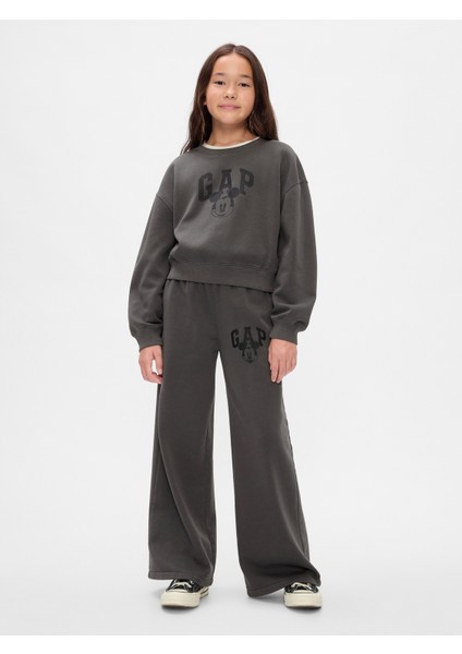 Kız Çocuk Gri Gap × Disney Vintage Soft Mickey Mouse Logo Eşofman Altı