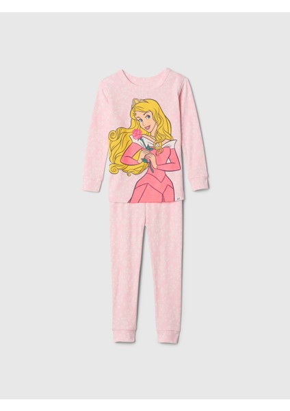 Bebek Pembe %100 Pamuk Gap × Disney Princess Grafikli Pijama Takımı