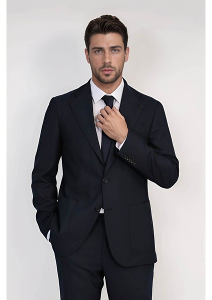 Mono Yaka 2düğme Takım Elbise Lacivert