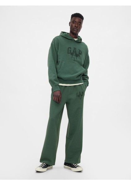 Erkek Koyu Yeşil Gap × Disney Logo Baggy Eşofman Altı