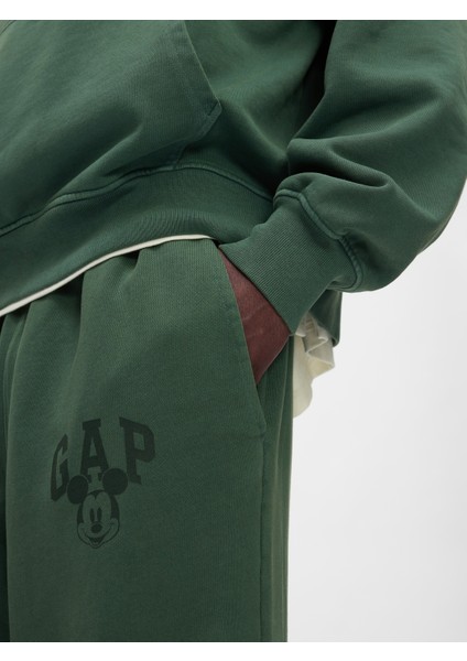 Erkek Koyu Yeşil Gap × Disney Logo Baggy Eşofman Altı modelleri
