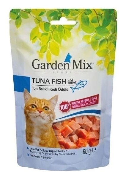 Garden Mix Ton Balıklı Düşük Yağlı Şekersiz Kedi Ödül Maması 60 gr