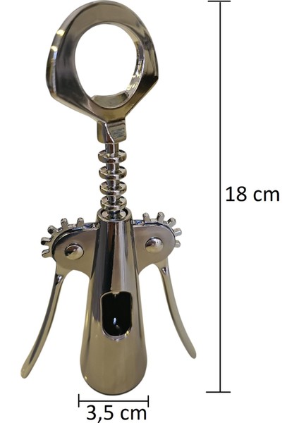 Çelik Şarap Mantarı Açacağı Açacak Tirbuşon -Şişe Kapak Açacağı Tirbüşon Türbişon Tirbişon