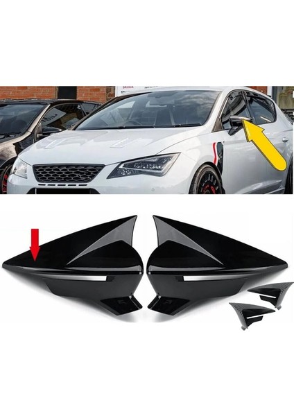 Seat Leon 2012-2019 Mk3 Parlak Siyah Batman Ayna Kapagı