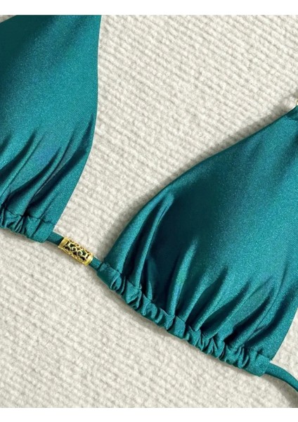 Vısıon Yeşil Tanga Kesim Özel Kumaş Luxury Desıgn Bikini Seti modelleri