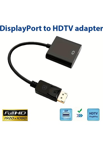 Displayport To HDMI Uyumlu Kablo Adaptörü Dp Erkek HDMI Kadın Için Dizüstü Pc Ekran Portu Için 1080P 3D Full HDD HDMI Adaptörü Dönüştürücü Kablo