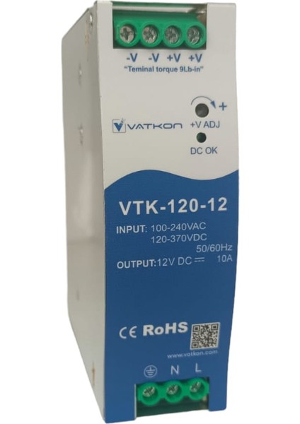 VTK-120-12 (12VDC - 10A Monofaze Güç Kaynagi)