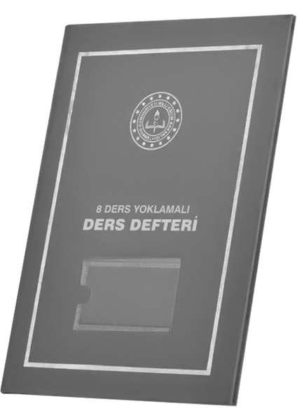 8 Ders Yoklamalı Ders Defteri Gri Plastik Kapak 388