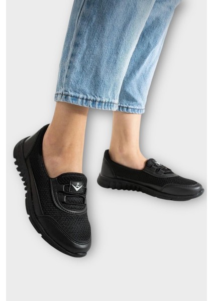 Kadın Ortopedik Fileli Anne Babet Günlük Ayakkabı Siyah fiyatları