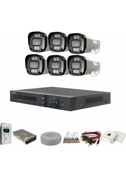 6'lı 2 Mp Ahd Kamera Seti- 3.6mm Full Color Serisi