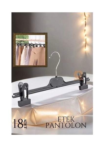 Etek Pantolon Eşarp Kıskaçlı Askı 18 Li Set
