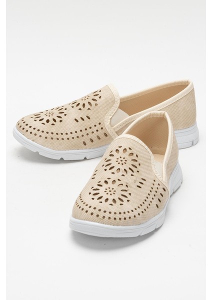 Kadın Lazer Desenli Günlük Kadın Spor Ayakkabı Krem indirimleri