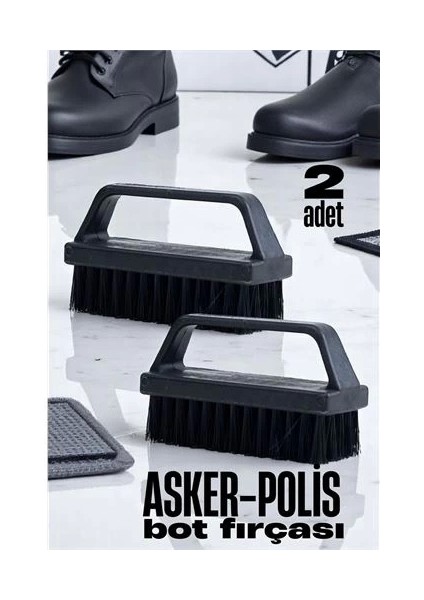 Sert Kıllı Asker-Polis Bot Fırçası - Leke Çıkarıcı Elbise Fırçası 2 Adet