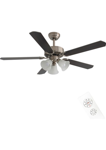 Dlc Brısote Mat Krom Tavan Vantilatörü 132 cm