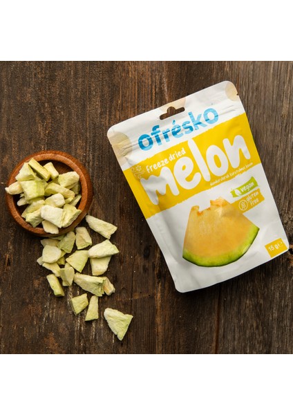 Kavun Kuru Meyve Cipsi 15 gr – İlave Şekersiz & Katkısız - Dondurularak Kurutulmuş Sağlıklı Atıştırmalık – Freeze Dried Kavun