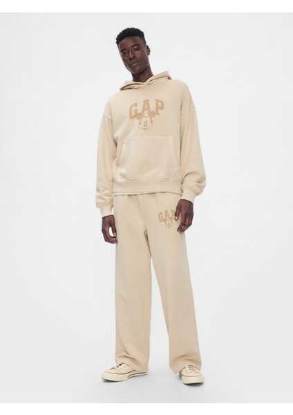 Erkek Bej Gap × Disney Logo Baggy Eşofman Altı