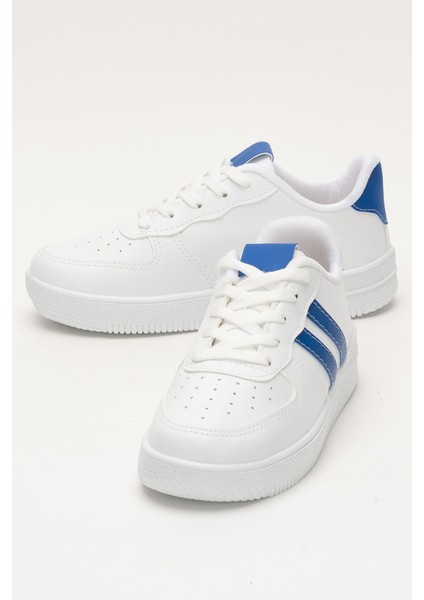 Unisex Bağcıklı GünlükSpor Sneaker Ayakkabı BEYAZ - MAVİ indirimleri