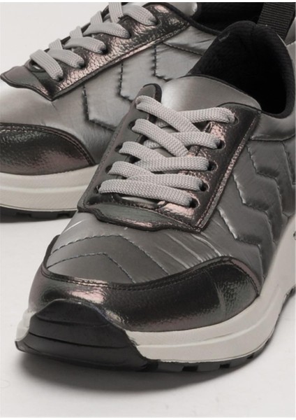 Kadın Günlük Rahat Comfort Taban Parlak Spor Sneaker Ayakkabı Gümüş indirimleri