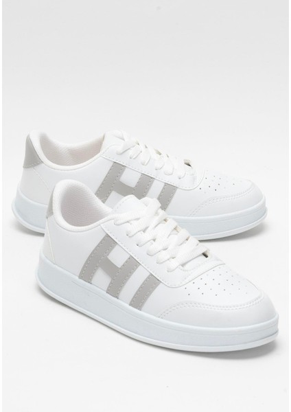 Unisex Spor Sneaker Ayakkabı Beyaz - Füme fiyatları