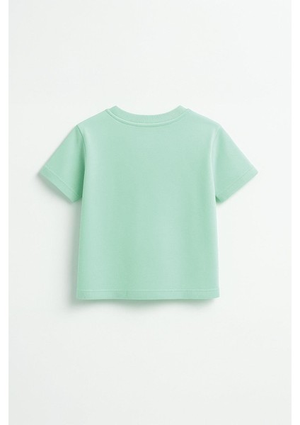 Unisex Çocuk %100 Pamuklu Basic Tişört - Açık Yeşil (3-4 Yaş 8-9 Yaş) modelleri