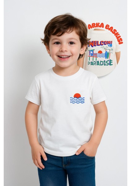 Erkek Çocuk %100 Pamuklu Kabartma Baskılı Tişört (3-4 Yaş 8-9 Yaş)