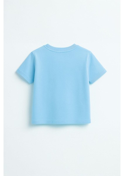 Erkek Çocuk %100 Pamuk Basic Tişört - Açık Mavi (3-4 Yaş 8-9 Yaş) modelleri