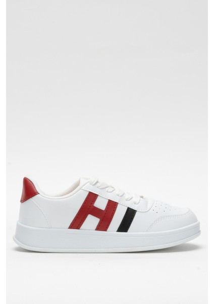 Unisex Spor Sneaker Ayakkabı Beyaz - Kırmızı