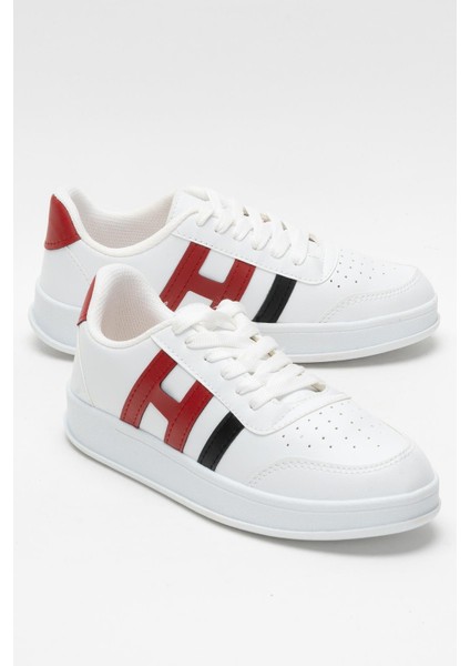 Unisex Spor Sneaker Ayakkabı Beyaz - Kırmızı fiyatları
