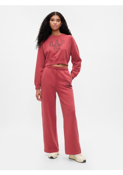 Kadın Kırmızı Gap × Disney Mickey Mouse Logo Wide-Leg Eşofman Altı