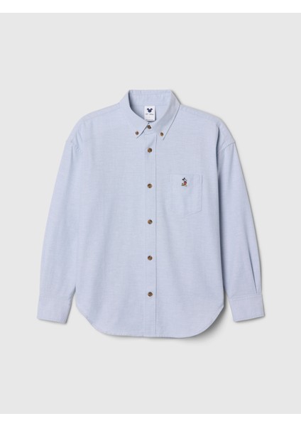 Erkek Çocuk Mavi Gap × Disney Oversized Oxford Gömlek fiyatları