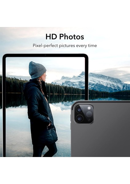 Apple iPad Pro 11 M4 (2024) 3D Kavisli Ultra Ince Temperli Kamera Koruyucu Cam A2836 A2837