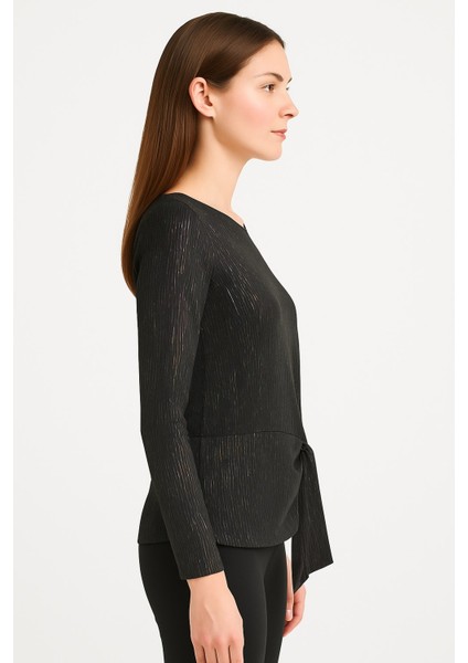 Lupinn Moda Kadın Siyah Simli Işıltılı Uzun Kollu Şık Bluz – Gece & Günlük Kullanıma Uygun fiyatları